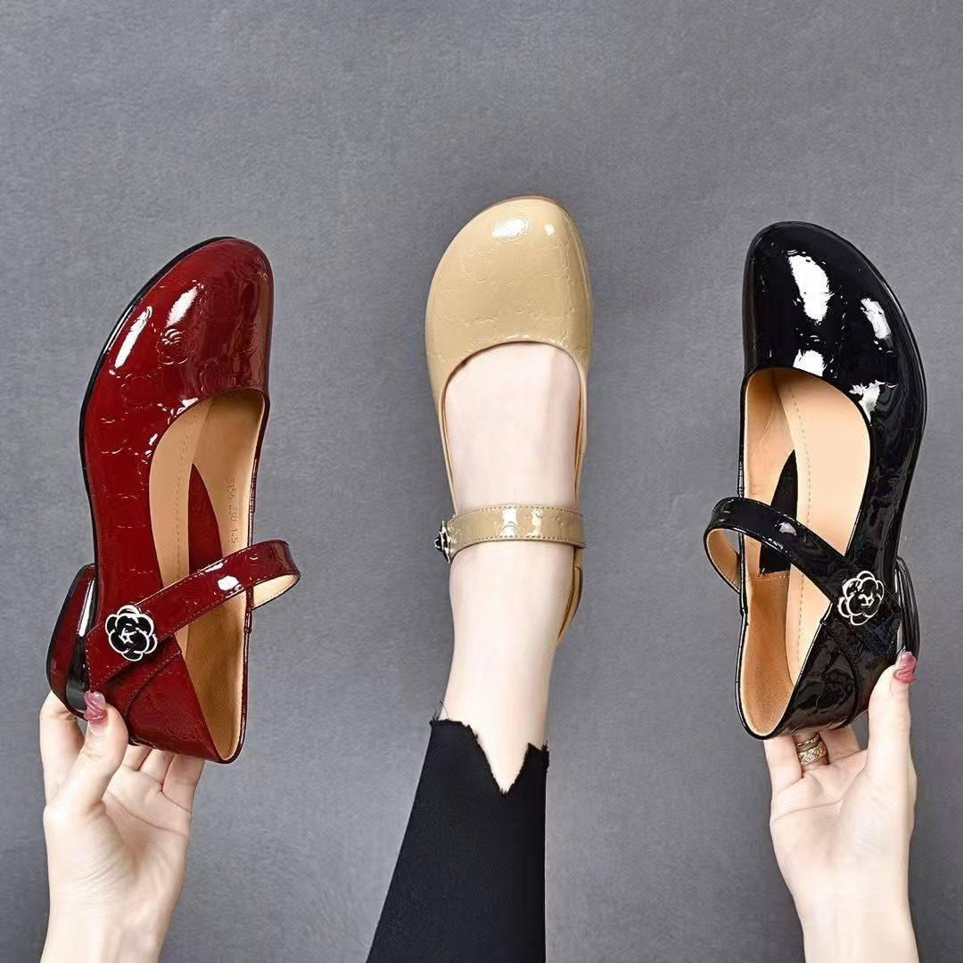 Vintage Patent Mary Jane Flat Shoes