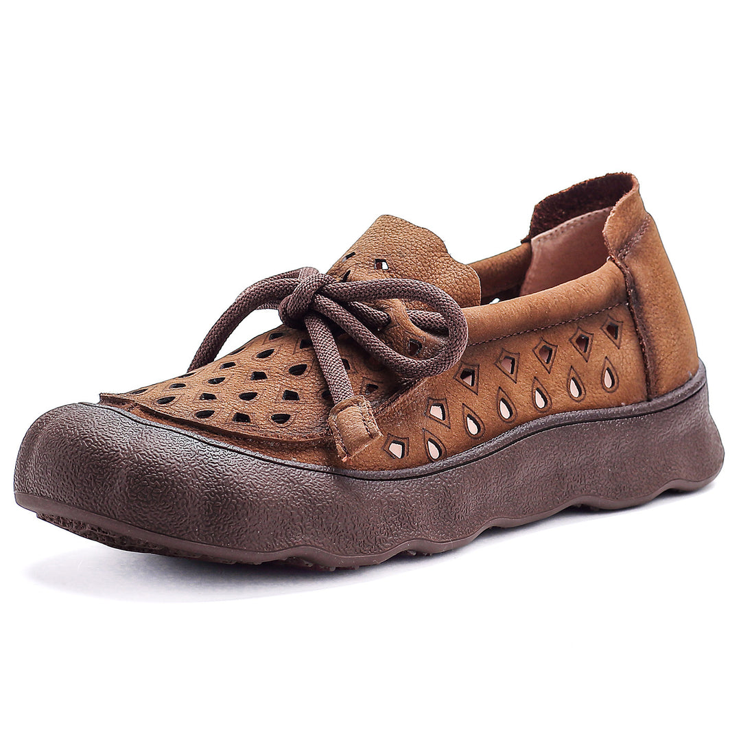 Genuine Leather Platform Loafers