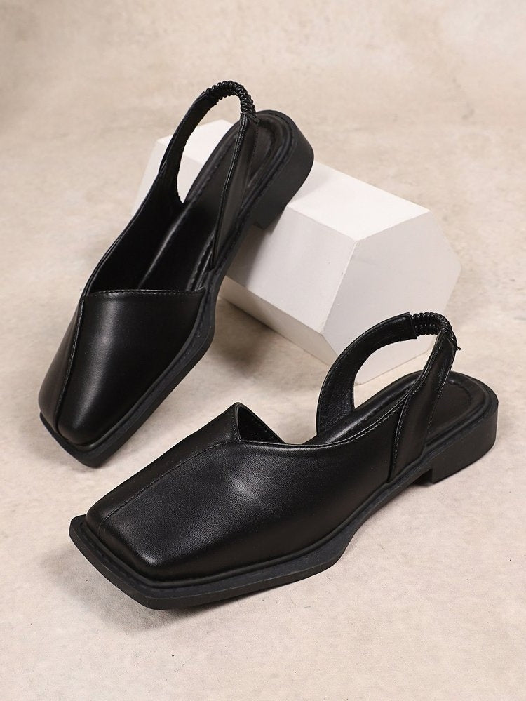 Square Toe Slingback Flats