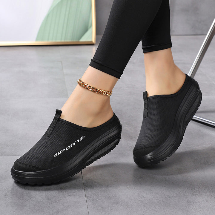 Platform Slip-On Walking Mules