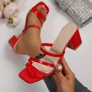 Metallic Strappy Heeled Sandals