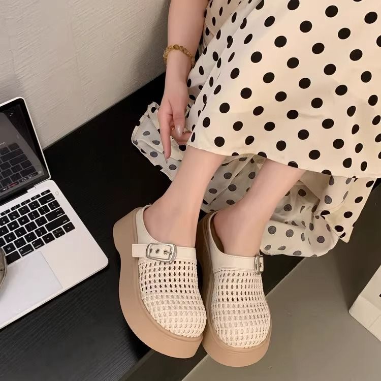 Breathable Platform Mule Sandals