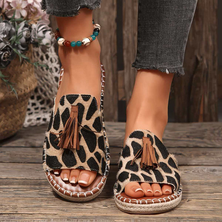 Boho Tassel Slide Sandals