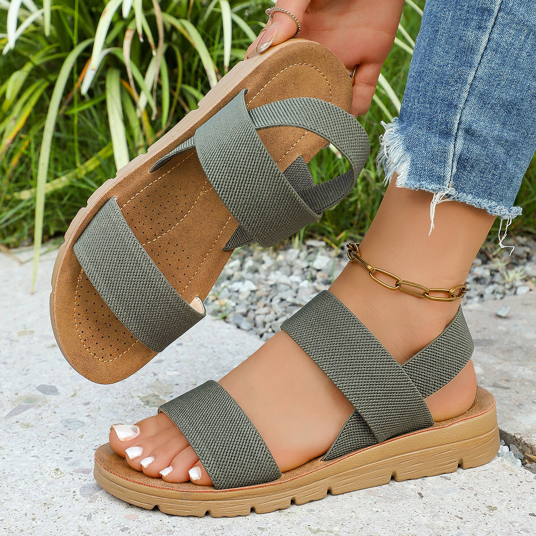 Elastic Strap Roman Flat Sandals