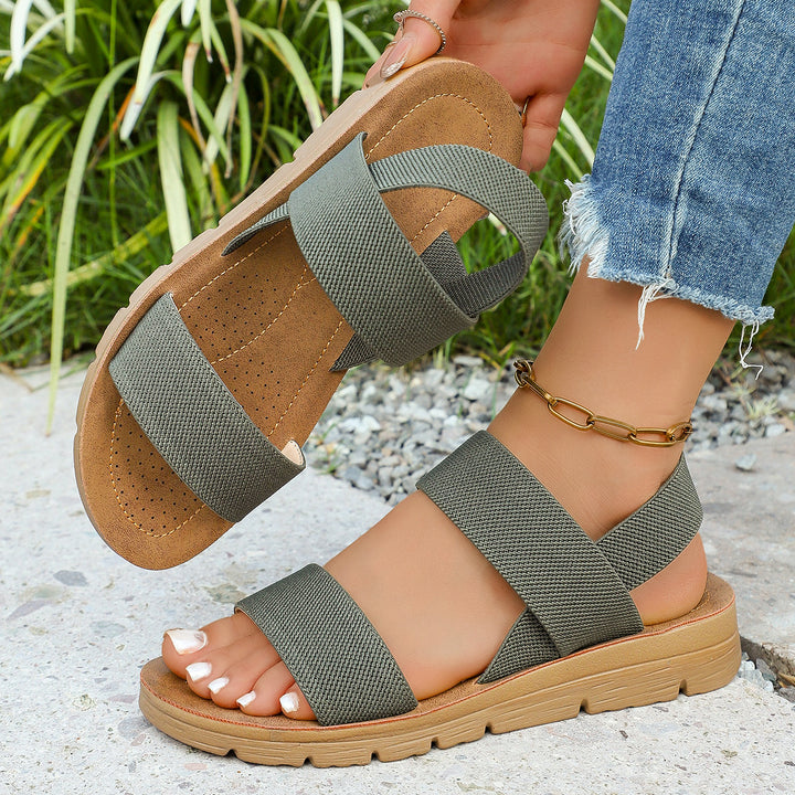 Elastic Strap Roman Flat Sandals