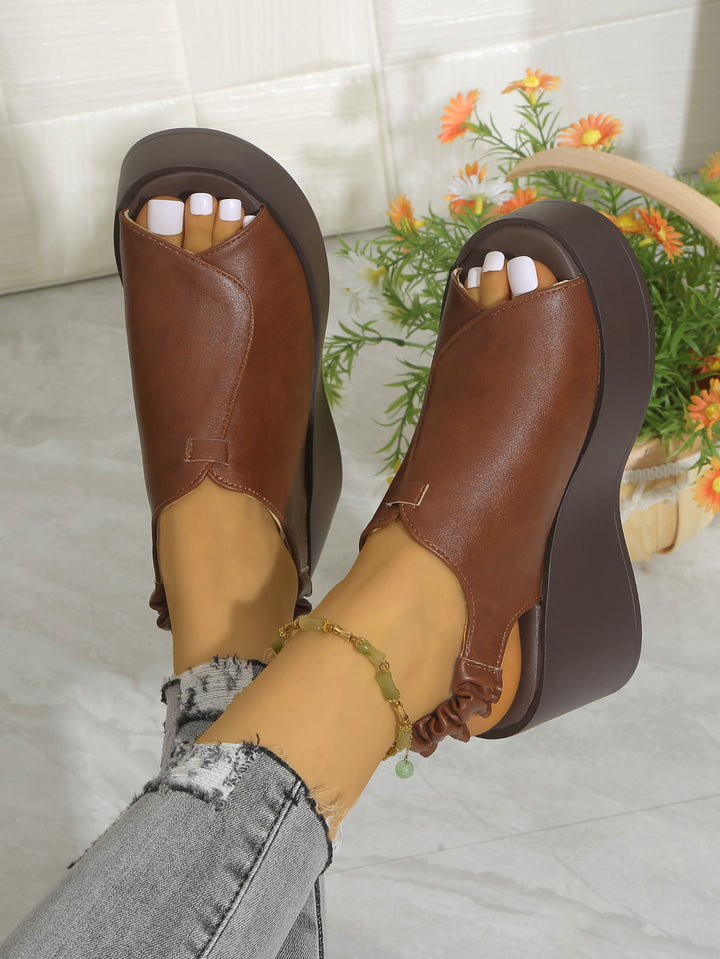 Platform Wedge Roman Peep Toe Sandals