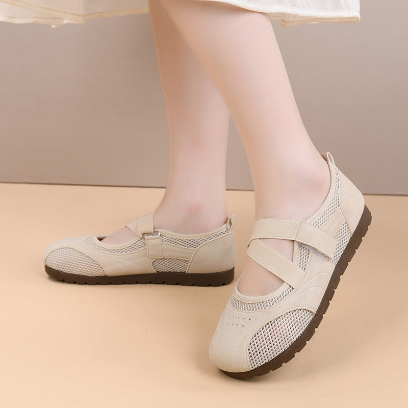 Mesh Mary Jane Ballet Flats