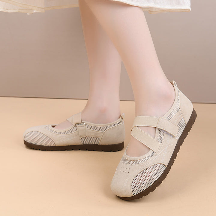 Mesh Mary Jane Ballet Flats