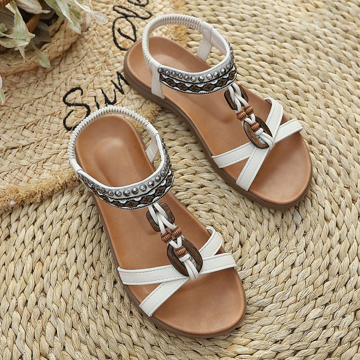 Rhinestone Flat Slide Sandals for Women
