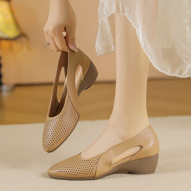 Cutout Wedge Shoes