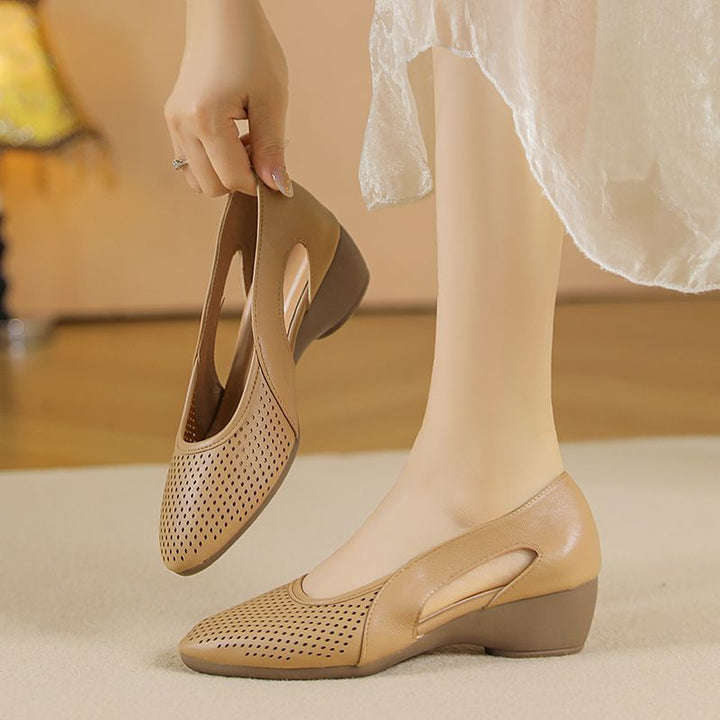 Cutout Wedge Shoes