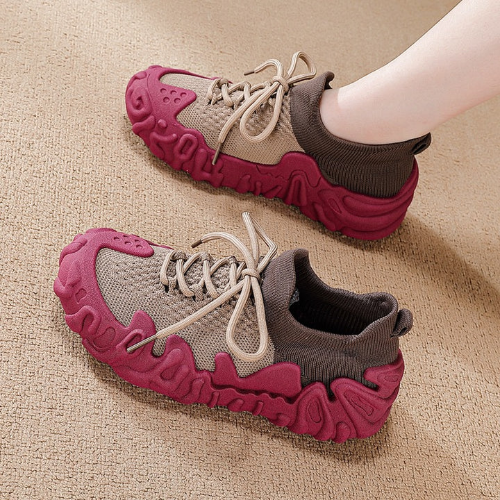 Chunky Knit Platform Sneakers