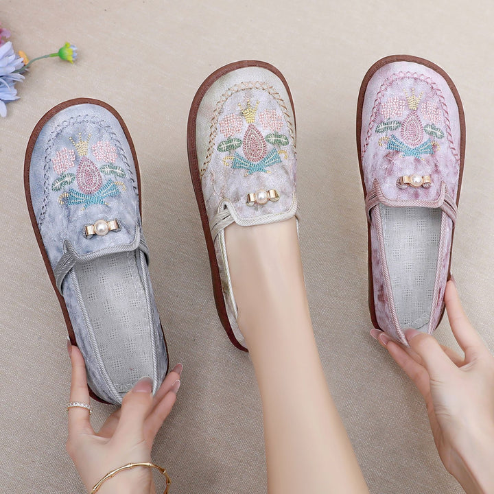 Embroidered Pearl Loafers