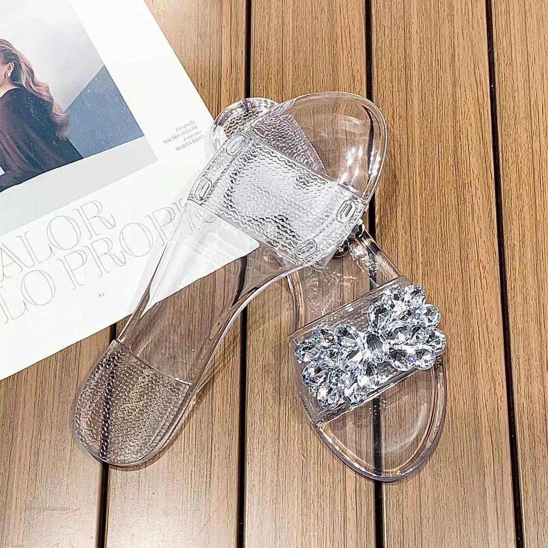 Crystal Clear Slide Sandals