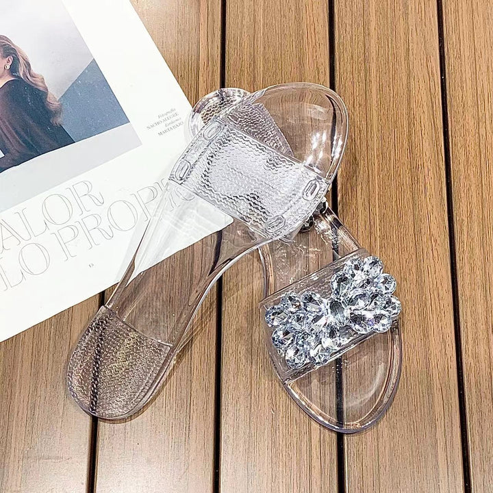 Crystal Clear Slide Sandals