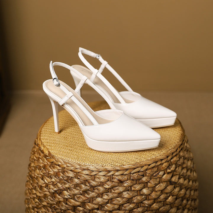 Pointed Toe Platform Stiletto Pumps