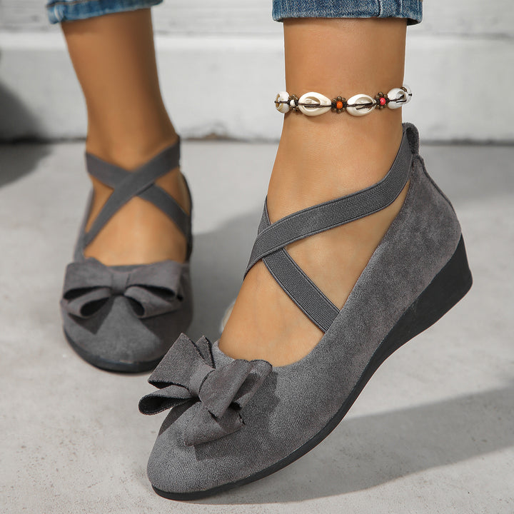 Bow Accent Wedge Loafers