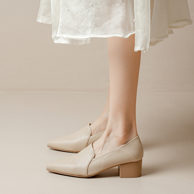 Soft Leather Pointed Toe Comfort Flats