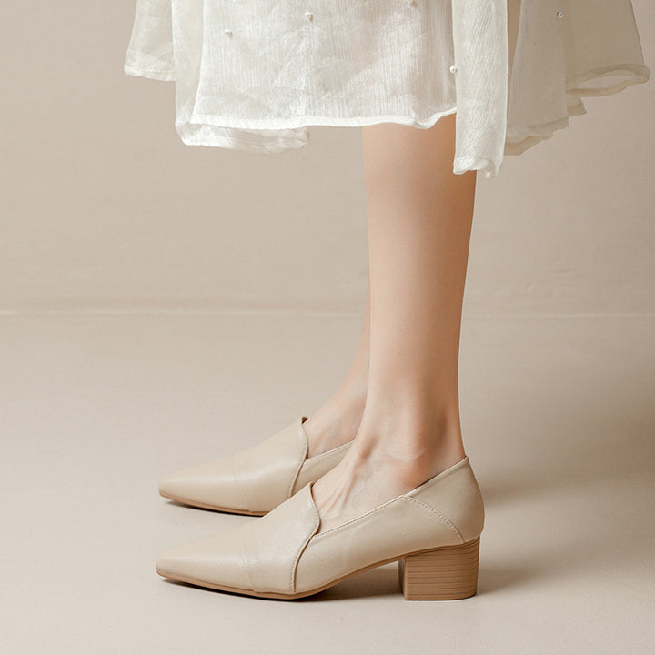Soft Leather Pointed Toe Comfort Flats