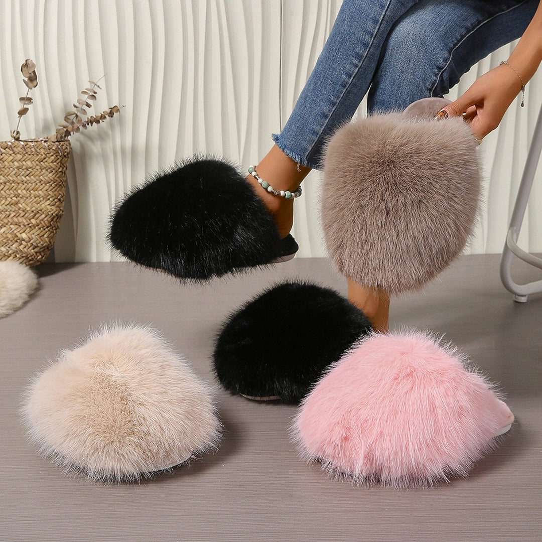 Plush Faux Fur Slippers