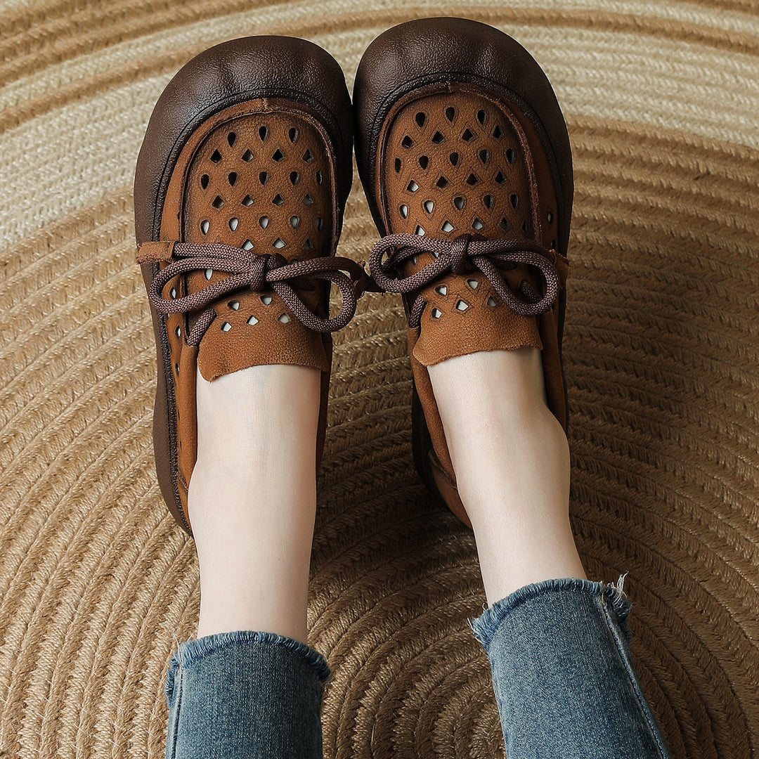 Genuine Leather Platform Loafers