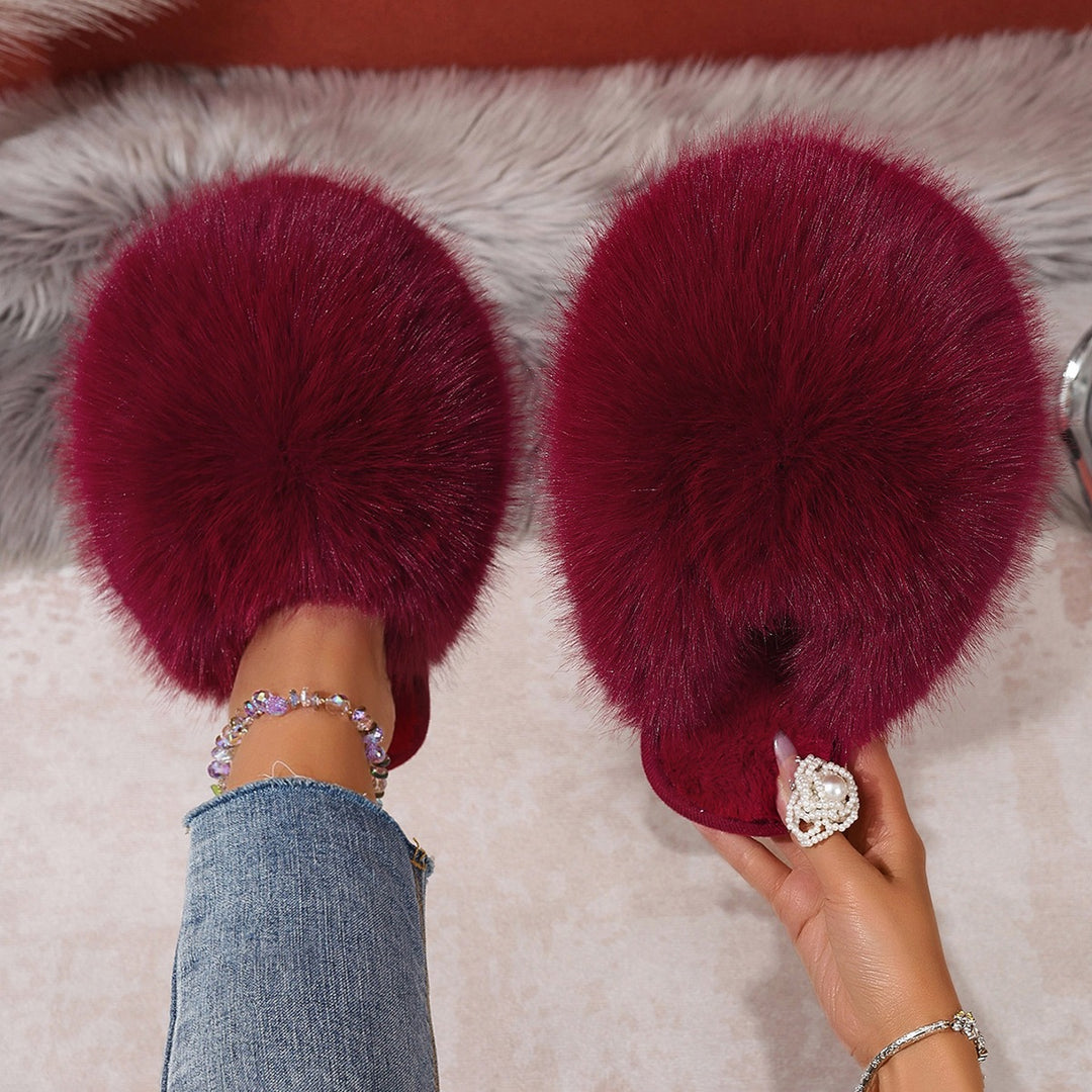 Plush Faux Fur Slippers