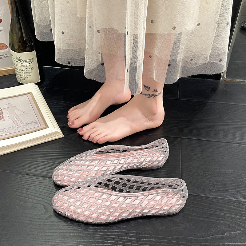 Transparent Woven Mesh Flats