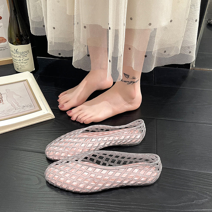Transparent Woven Mesh Flats
