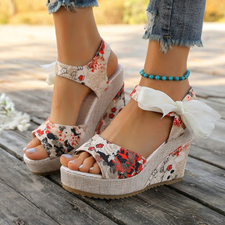 Floral Wedge Sandals