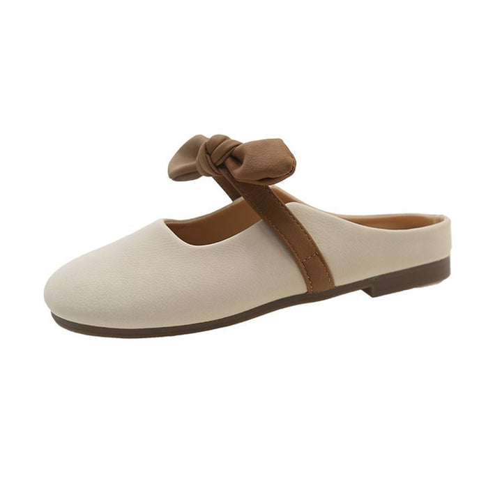 Bow Closed Toe Mule Flats