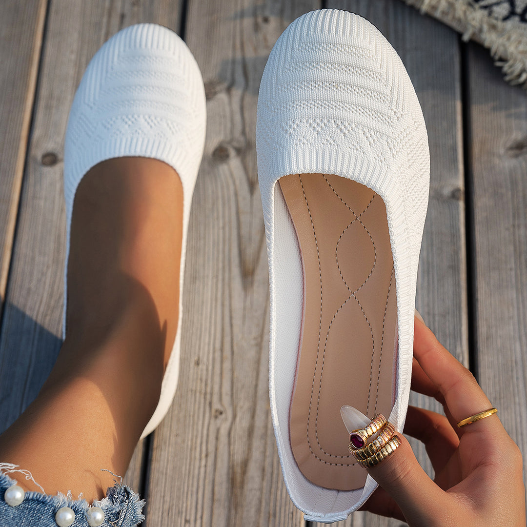 Breathable Knit Slip-On Flats
