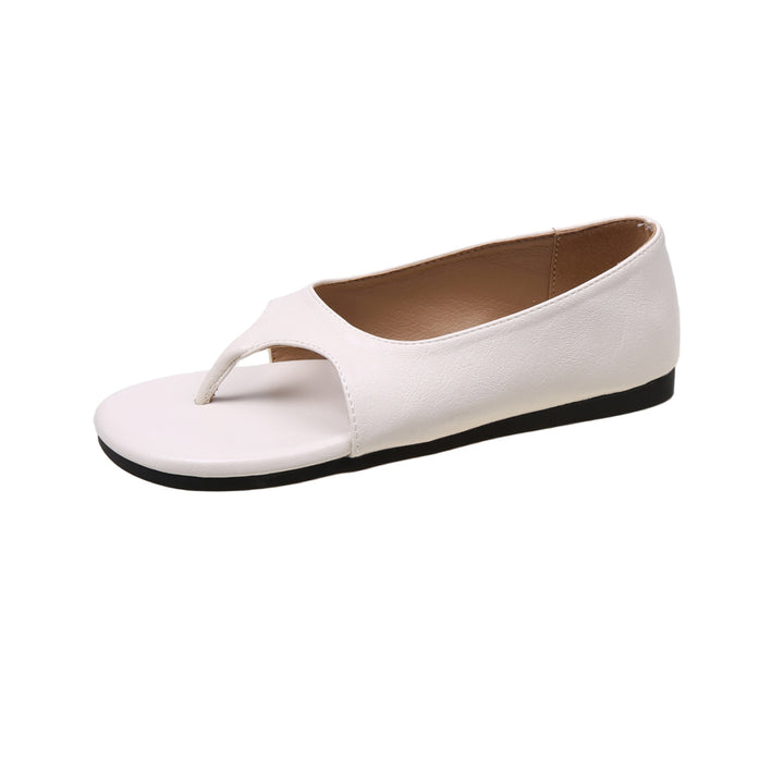 Minimalist Leather Toe Loop Flat Sandals