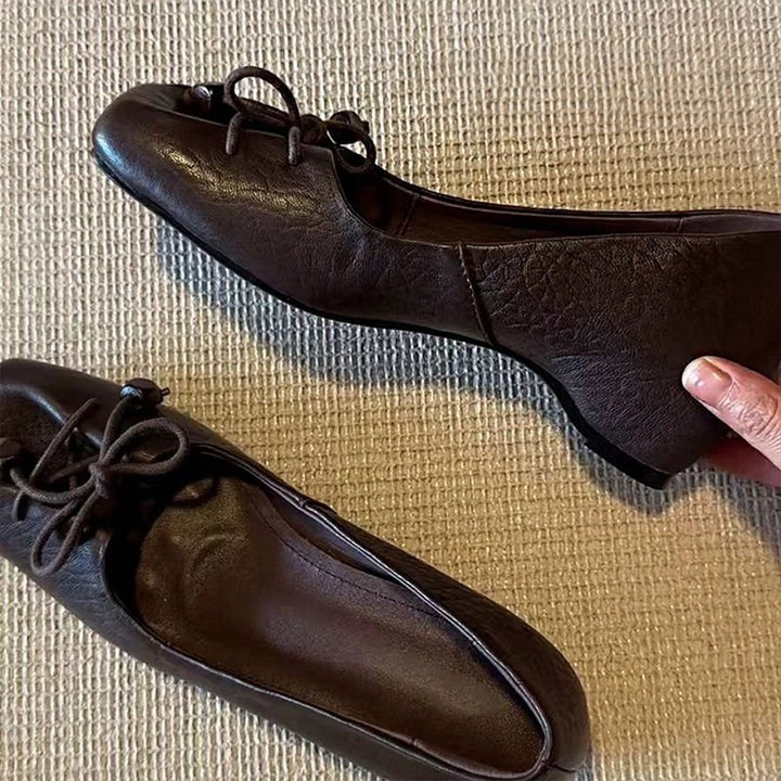 Lace-up ballet flats