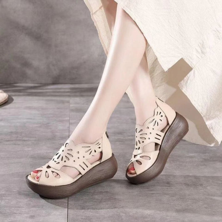 Vintage Platform Peep Toe Roman Sandals