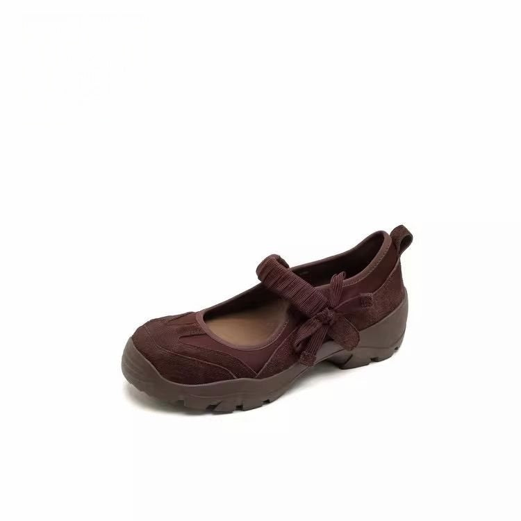 Suede Platform Mary Jane Flats