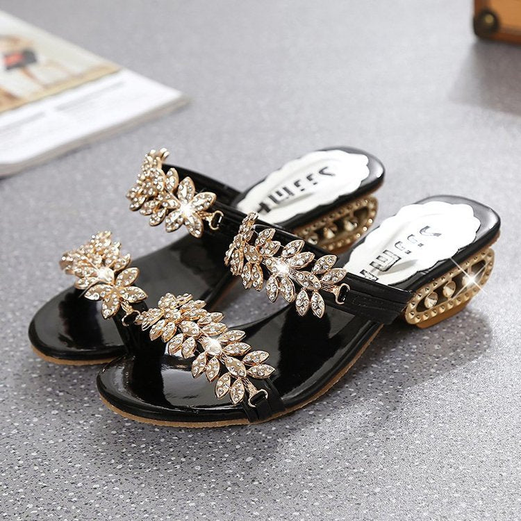 Rhinestone Slide Sandals for Women