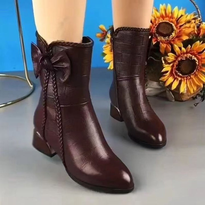 Bow Accent Mid-Calf Boots