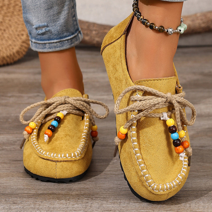 Boho Suede Slip-On Loafers for Women