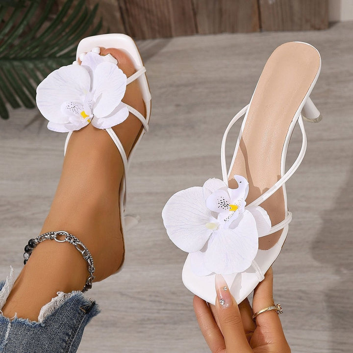 Floral Kitten Heel Sandals