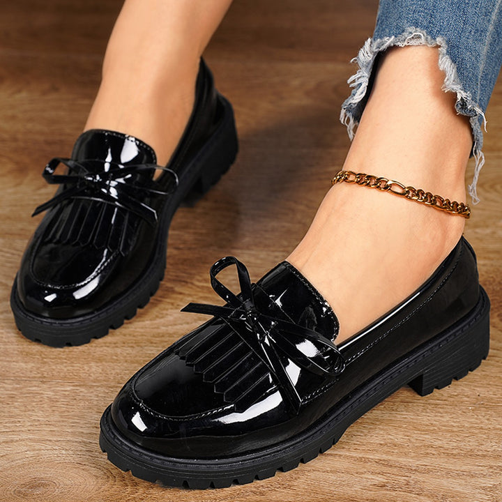 Patent Leather Bow Mary Jane Loafers