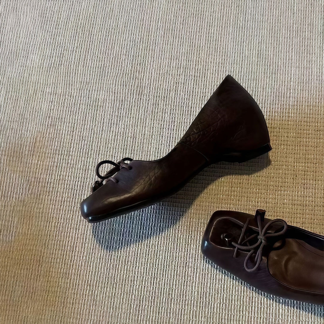 Lace-up ballet flats