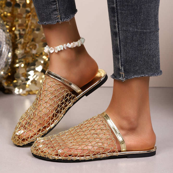 Mesh Closed-Toe Slide Sandals
