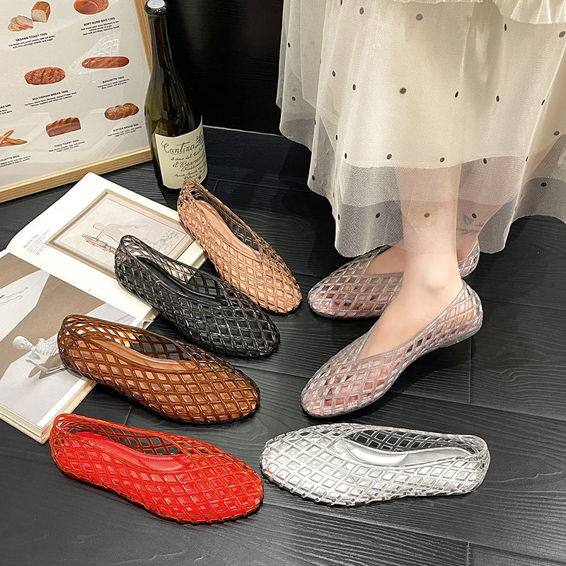 Transparent Woven Mesh Flats