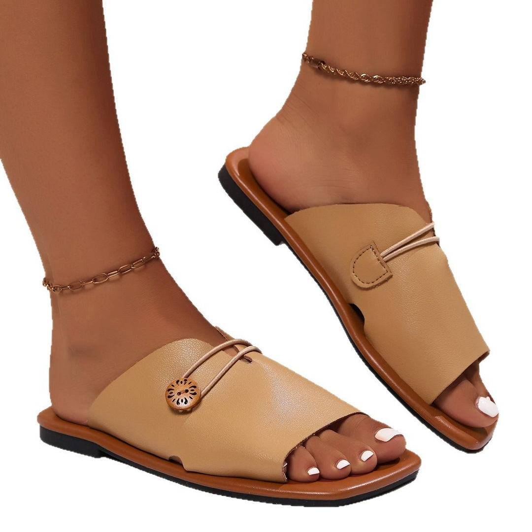 Vintage Flat Slide Sandals for Women
