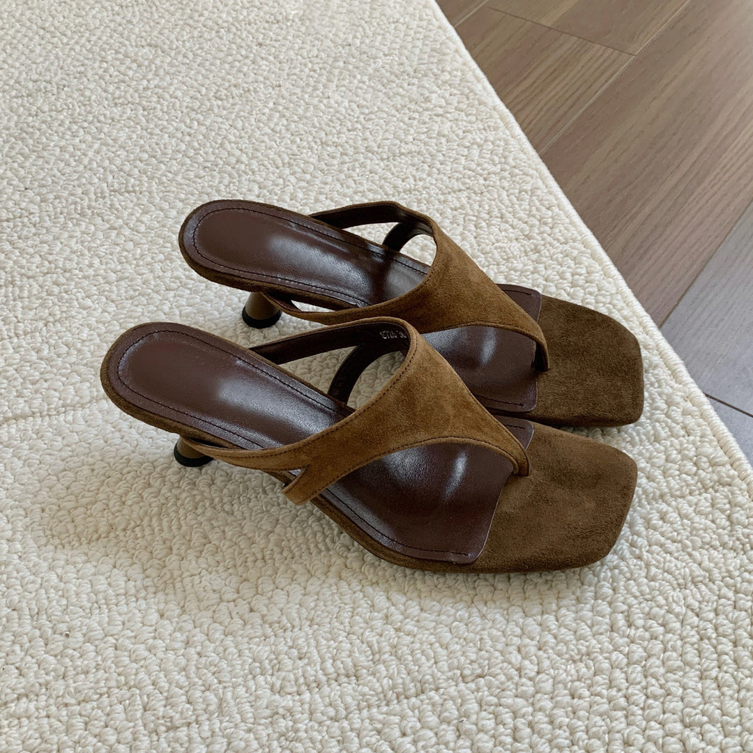 Minimalist Toe Ring Stiletto Mule Sandals