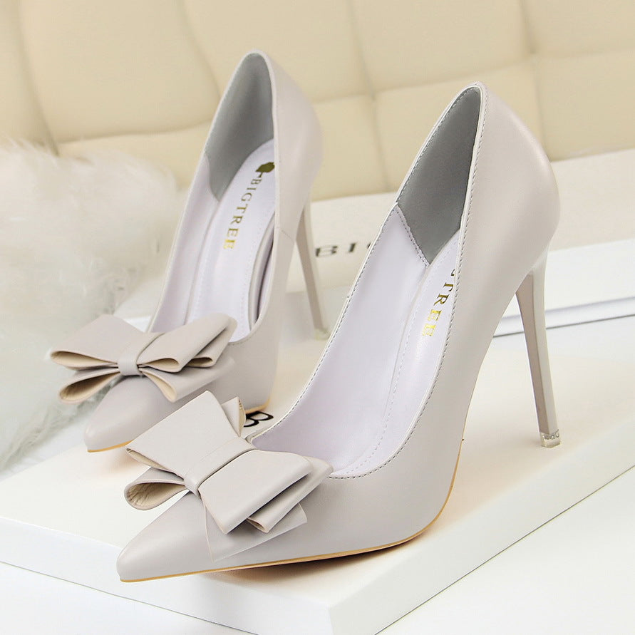 Bow Pointed-Toe Stiletto Pumps