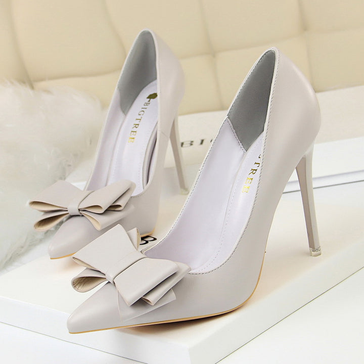 Bow Pointed-Toe Stiletto Pumps