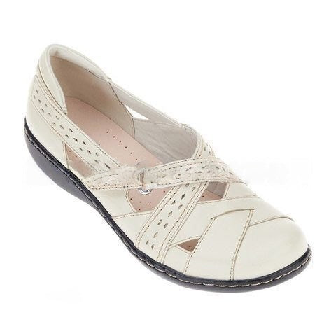 Leather Cutout Comfort Flats
