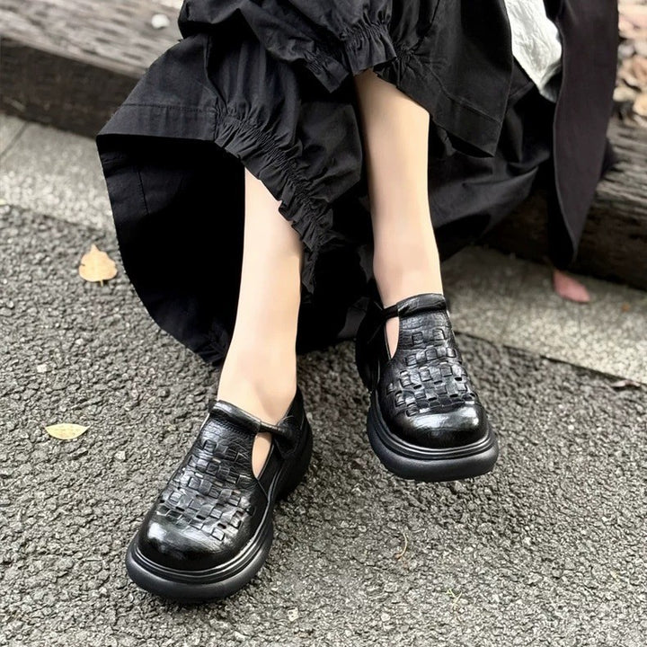 Vintage Woven Closed Toe Platform Mule Sandals