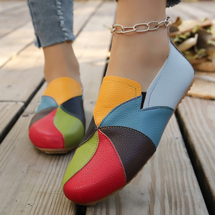 Color Block Driving Loafers for Women